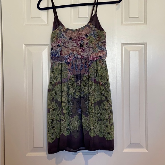 Purple and Green multi pattern Dress - Picture 2 of 2